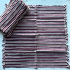 MCM Retro Striped Tea Towels | Set of 6 Woven Fringe Kitchen Towels‎